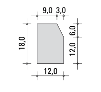 Presek ivičnjaka 12 × 18 × 80 cm sa merama