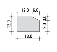 18×12×80 cm, presek