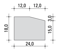 24×18×80 cm, presek