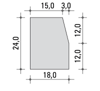 Presek ivičnjaka 18 × 24 × 80 cm sa merama