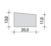 20×13×80 cm, presek
