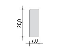 Presek ivičnjaka 7 × 20 cm sa merama