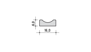 Rigola 16×25×6 cm, presek