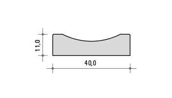 Rigola 40×40×11 cm, presek