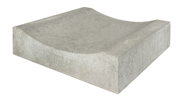 Betonska rigola 40x40x11 cm Arhibet, pogled sa strane na udubljenje